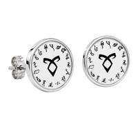 The Mortal Instruments Silver Tone Angelic Power Rune Stud Earrings