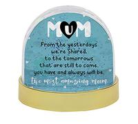 The Most Amazing Mum, Birthday/Thank You Gifts for Her/Mum from Daughter Son, Mother's Day Present Snow Globe Dome Glitter Shaker. (Gold)