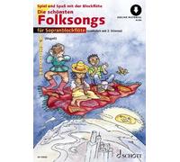 The most beautiful folk songs 1-2 descant recorders (easy) with Online material