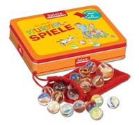 The most beautiful marble games in a tin: Spiele-Klassiker - bunte Glasmurmeln - Spielanleitungen