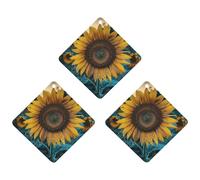 The Most Beautiful Sunflower Car Air Freshener Hanging Incense Chips 3 Pack Automotive Scented Hanging Sheets Rhombus for Car Home Auto Interior Decor