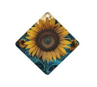 The Most Beautiful Sunflower Car Air Freshener Hanging, Long Lasting Scented Car Aromatherapy Tablets, Rhombus Fragrance Scented Cards for Vehicles, Bedroom, Wardrobe Black-style