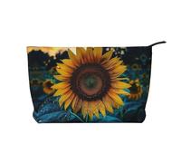The Most Beautiful Sunflower Corduroy Makeup Bag Travel Organizer Bag Cosmetic Bag Large Wide-Open Pouch