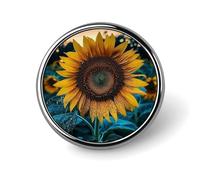 The Most Beautiful Sunflower Lapel Pin Exquisite Fashion Brooches Personalized Button Badge Novelty Unique Cute Button Pins Round Badge Pin Metal Brooch Pins for Backpack Bags Jacket