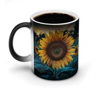 The Most Beautiful Sunflower Morphing Mug 12 Oz Personalized Coffee Mugs Novelty Color Changing Mugs Funny Heat Sensitive Clue Mug Custom Double Sided Ceramic Cup for Men & Women Gifts