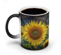 The Most Beautiful Sunflower Morphing Mug Personalized Ceramic Magic Mug Heat Sensitive Clue Mugs Novelty Coffee Cup Modern Ceramic Cup Custom Funny Mugs for Friends Office Coworker