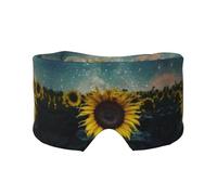 The Most Beautiful Sunflower Print Sleep Eye and Ear Muffs Mask - Soft & Breathable, Ideal for Travel, Meditation, and Nighttime Use
