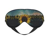 The Most Beautiful Sunflower Print Sleep Mask Silk Eye Cover Soft Satin Blindfold Elastic Strap Night Eyeshade Travel Nap for Women Men