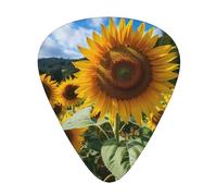 the most beautiful sunflower Professional Guitar Picks Set 12 PCS ABS Material Thin Medium Heavy with Storage Box for Guitar Ukulele