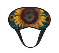 The Most Beautiful Sunflower Sleep Mask for Side Sleeper Soft Breathable Sleeping Eye Mask Blackout Silk Eye Sleep Shade Cover with Elastic Strap Night Blindfold for Women Men Travel Nap