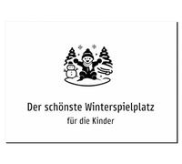 The most beautiful winter playground - for children - sticker A5: 210 x 148 mm - with graphic and text