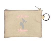 The Most Important People in My Life Call Me Mom Key Chain Coin Purse Beige