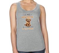 The Most Paw-Some Cockapoo Mom - Gift for Dog Mom, Women's Vest, Ladies Tri-Blend Racer Back Tank Top. (UK, Numeric, 8, 10, Regular, Regular, Heather Grey)