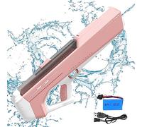 The Most Powerful Automatic Electric Water Guns for Adults/Kids, Newest Electric Water Gun Toy, Lithium Battery powered, Auto Water Sucking, Automatic Water Gun for Boys and Girls (Pink)