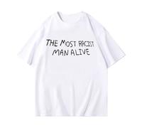 The Most Racist Man Alive Printed Letter Top Unisex Spring/Summer Casual Short-Sleeved T-Shirt