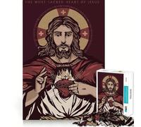 The Most Sacred Heart of Jesus Puzzles for Adults 1000 Pieces Brain Challenge Toy Calm Mind Clear Cut Art Collection Piece (38x52cm)