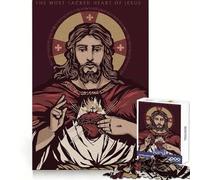 The Most Sacred Heart of Jesus Puzzles for Adults 1000 Pieces Brain Challenge Toy Calm Mind Clear Cut Art Collection Piece (38x52cm)