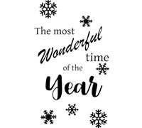 The Most Wonderful Time of The Year Christmas Wine Bottle Craft Vinyl Decal Sticker for Car/Window/Wall (White Gloss)