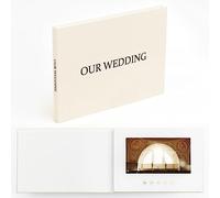 The Motion Books (OUR WEDDING,BLACK),Video Book that plays your wedding video,Card with Video Display, Wedding Video Book, Wedding Video Album, IPS Display, Linen Bound and Rechargeable Battery