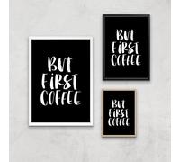 The Motivated Type But First Coffee Handwritten Giclee Art Print - A4 - Print Only