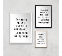 The Motivated Type Chocolate Doesn't Ask Silly Questions Chocolate Understands Giclee Art Print - A2 - Wooden Frame