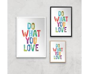 The Motivated Type Do What You Love Watercolour Giclee Art Print - A2 - Wooden Frame