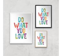 The Motivated Type Do What You Love Watercolour Giclee Art Print - A3 - Black Frame