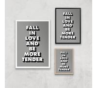 The Motivated Type Fall In Love And Be More Tender 3D Giclee Art Print - A4 - Wooden Frame