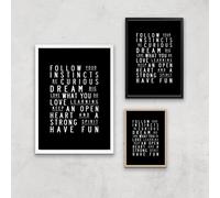 The Motivated Type Follow Your Instincts Giclee Art Print - A3 - White Frame