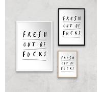 The Motivated Type Fresh Out Of Fucks Giclee Art Print - A3 - Black Frame