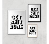 The Motivated Type Get Shit Done 3D Giclee Art Print - A3 - White Frame