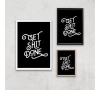 The Motivated Type Get Shit Done Giclee Art Print - A3 - Black Frame