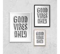 The Motivated Type Good Vibes Only 3D Giclee Art Print - A3 - White Frame