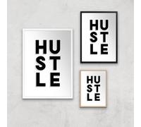 The Motivated Type Hustle 3D Giclee Art Print - A2 - White Frame