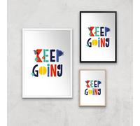 The Motivated Type Keep Going Colour Giclee Art Print - A2 - White Frame