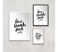 The Motivated Type Live Laugh Love Giclee Art Print - A2 - Wooden Frame
