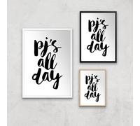 The Motivated Type PJs All Day Giclee Art Print - A3 - White Frame