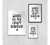 The Motivated Type Shine On You Crazy Diamond Giclee Art Print - A4 - Wooden Frame