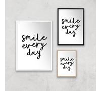 The Motivated Type Smile Every Day Giclee Art Print - A4 - Wooden Frame