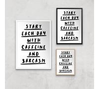 The Motivated Type Start Each Day With Caffeine And Sarcasm Giclee Art Print - A3 - Print Only