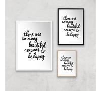 The Motivated Type There Are So Many Beautiful Reasons Handwritten Giclee Art Print - A4 - Wooden Frame