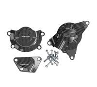 The motorcycle engine guard cover provides impact resistance and easy installation. The vehicle's aesthetic black engine protection