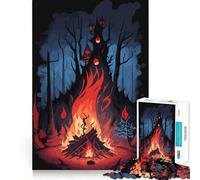 The Mountain Campfire 1000 Piece Jigsaws for Teenagers Puzzle Memory Gain Relaxing Fun Design Assembly Warm Surprise (50x75cm)