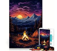 The Mountain Campfire 1000 Pieces Jigsaw Puzzles for Teenagers Cognitive Toy Gentle Leisure Pattern Assembly Fine Art Piece (50x75cm)