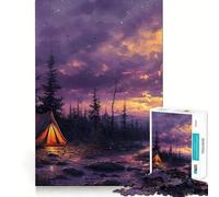 The Mountain Campfire 1000 Pieces Jigsaws Adults Puzzles Gifts Strengthen Recall Serene Time Quality Edge Santa Wish Item (38x52cm)