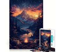 The Mountain Campfire 1000 Pieces Puzzles for Teenagers Brain Tease Toy Home Activity Premium Cut Santa Wish Item (38x52cm)