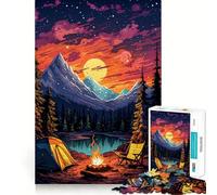 The Mountain Campfire Jigsaw Puzzles 1000 Pieces for Teenagers Think Game Peaceful Time Quality Edge Perfect Present (38x52cm)