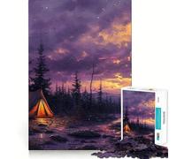 The Mountain Campfire Jigsaw Puzzles for Adults1000 Pieces Think Smart Toy Family Bond Accurate Cut Seasonal Gift (38x26cm)