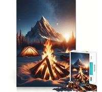 The Mountain Campfire Teenagers 1000 Piece Jigsaw Puzzle Think Smart Toy Bonding Time Smooth Cut Santa Wish List (38x26cm)