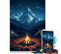 The Mountain Campfire Under Stars 1000 Piece Jigsaws for Teenagers Puzzle Mind Challenge Toy Calm Pastime Precise Cut Lovely Gift (38x26cm)